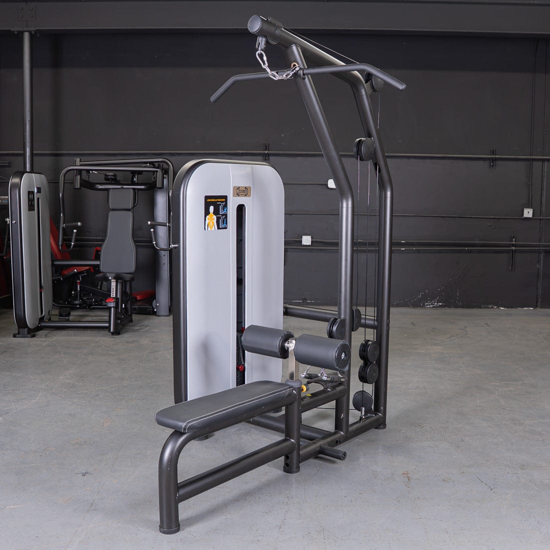 Vogue Lat/Low Row - Muscle D Fitness - Adjustable Seat - Pin Selectorized - Combo Back Machine - Grit Grind Strength