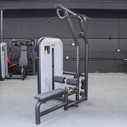Vogue Lat/Low Row - Muscle D Fitness - Adjustable Seat - Pin Selectorized - Combo Back Machine - Grit Grind Strength