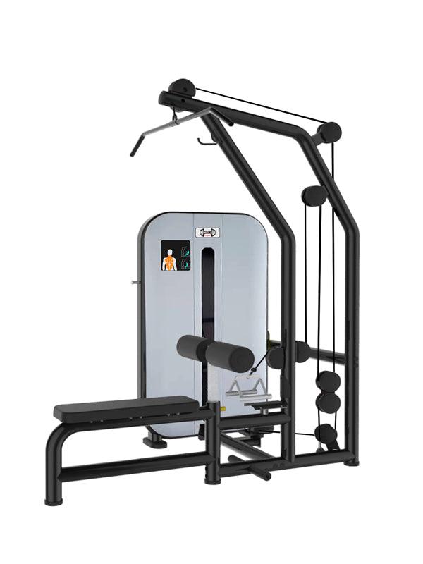 Vogue Lat/Low Row - Muscle D Fitness - Adjustable Seat - Pin Selectorized - Combo Back Machine - Grit Grind Strength