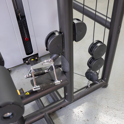 Vogue Lat/Low Row - Muscle D Fitness - Adjustable Seat - Pin Selectorized - Combo Back Machine - Grit Grind Strength