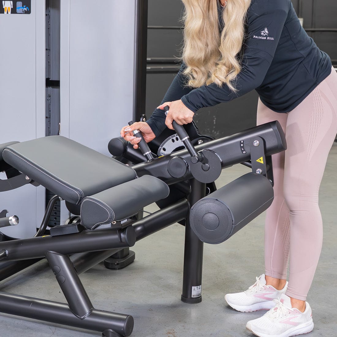 Vogue Leg Extension/Prone Leg Curl Combo - Muscle D Fitness - Seated - Adjustable - Pin Selectorized - Quads Hamstring Machine - Grit Grind Strength