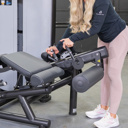 Vogue Leg Extension/Prone Leg Curl Combo - Muscle D Fitness - Seated - Adjustable - Pin Selectorized - Quads Hamstring Machine - Grit Grind Strength