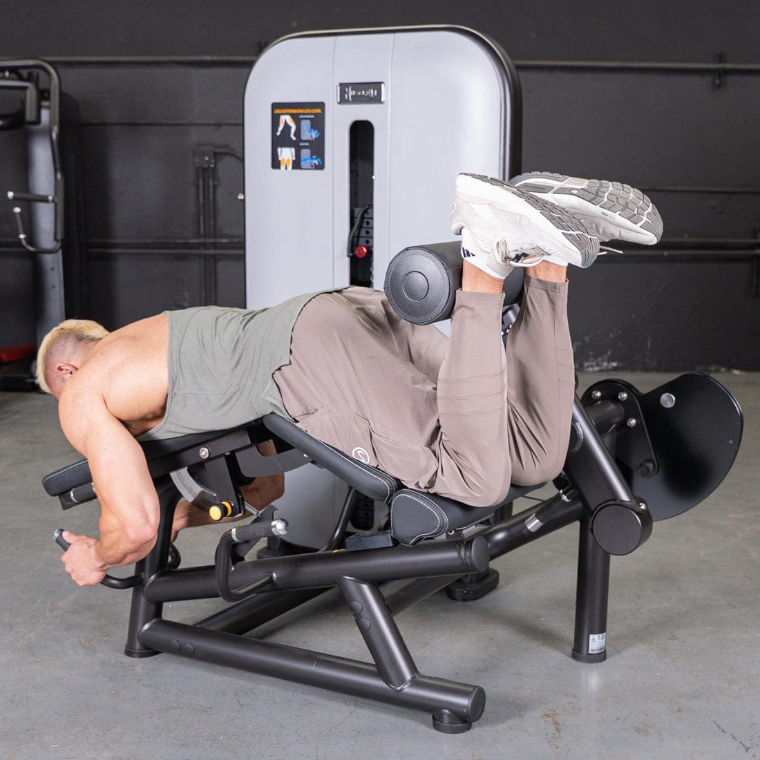 Vogue Leg Extension/Prone Leg Curl Combo - Muscle D Fitness - Seated - Adjustable - Pin Selectorized - Quads Hamstring Machine - Grit Grind Strength