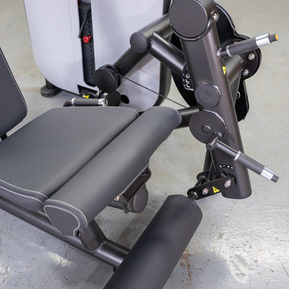 Vogue Leg Extension/Prone Leg Curl Combo - Muscle D Fitness - Seated - Adjustable - Pin Selectorized - Quads Hamstring Machine - Grit Grind Strength