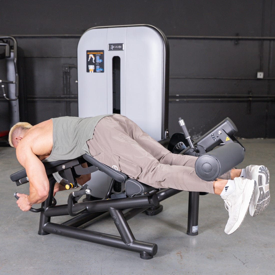 Vogue Leg Extension/Prone Leg Curl Combo - Muscle D Fitness - Seated - Adjustable - Pin Selectorized - Quads Hamstring Machine - Grit Grind Strength