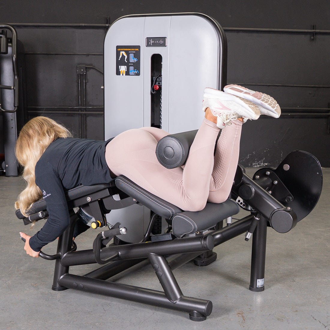 Vogue Leg Extension/Prone Leg Curl Combo - Muscle D Fitness - Seated - Adjustable - Pin Selectorized - Quads Hamstring Machine - Grit Grind Strength