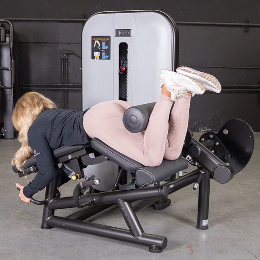 Vogue Leg Extension/Prone Leg Curl Combo - Muscle D Fitness - Seated - Adjustable - Pin Selectorized - Quads Hamstring Machine - Grit Grind Strength