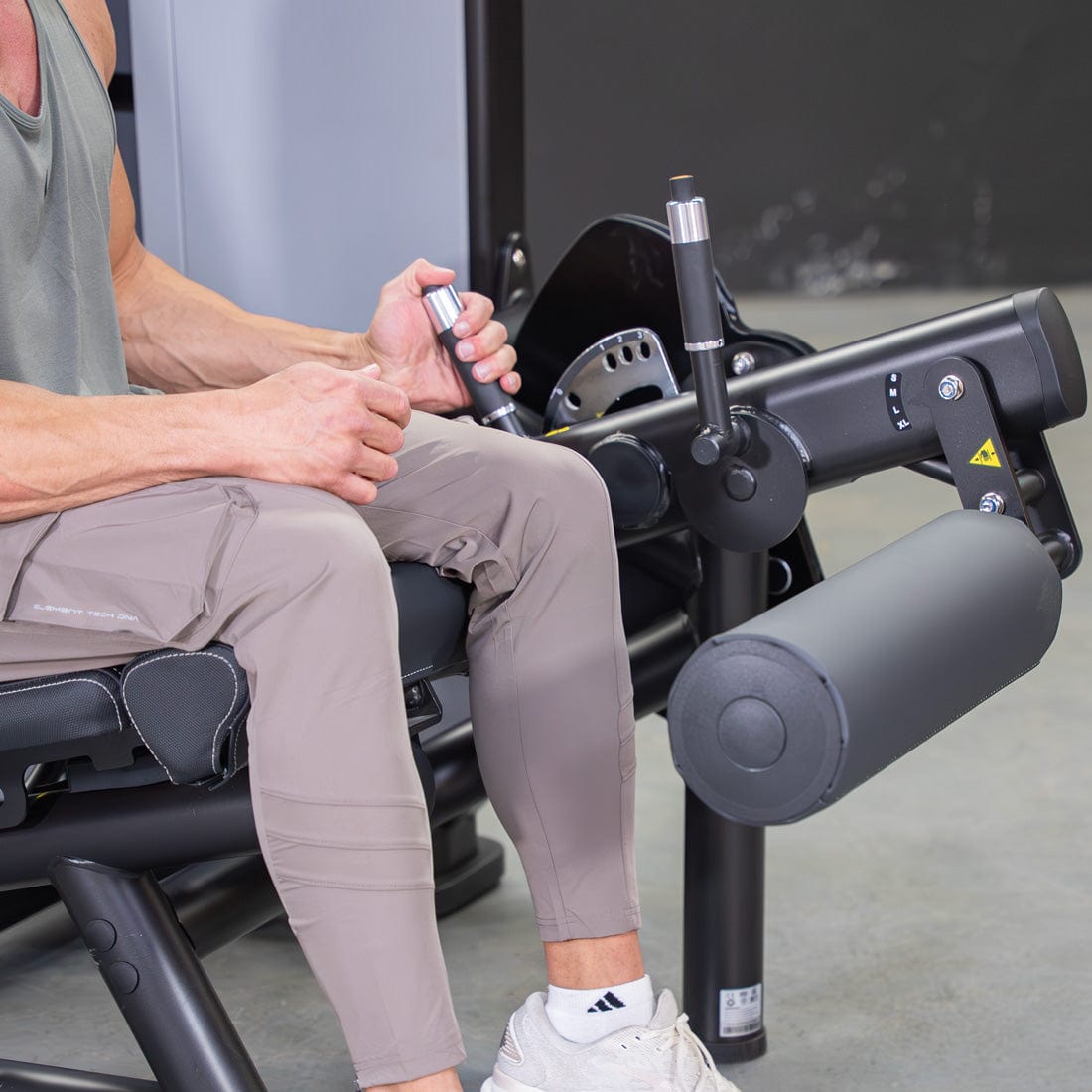 Vogue Leg Extension/Prone Leg Curl Combo - Muscle D Fitness - Seated - Adjustable - Pin Selectorized - Quads Hamstring Machine - Grit Grind Strength