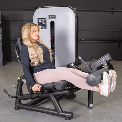 Vogue Leg Extension/Prone Leg Curl Combo - Muscle D Fitness - Seated - Adjustable - Pin Selectorized - Quads Hamstring Machine - Grit Grind Strength