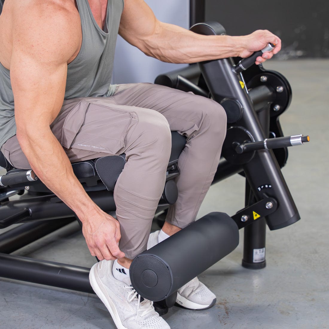 Vogue Leg Extension/Prone Leg Curl Combo - Muscle D Fitness - Seated - Adjustable - Pin Selectorized - Quads Hamstring Machine - Grit Grind Strength