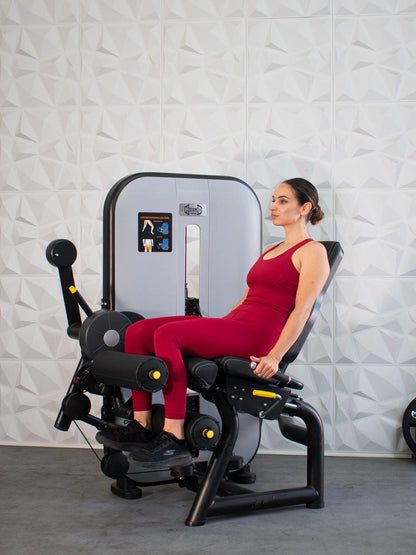 Vogue Leg Extension/Seated Leg Curl Combo - Muscle D Fitness - Adjustable Seat - Pin Selectorized - Quads Hamstring Machine - Grit Grind Strength