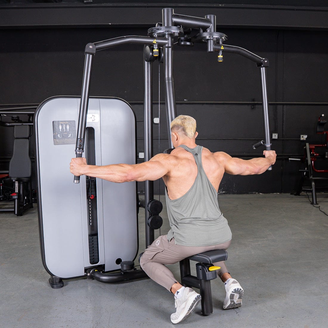 Vogue Pec Deck/Rear Delt - Muscle D Fitness - Adjustable Seat - Pin Selectorized - Chest Back Workout Combo - Grit Grind Strength