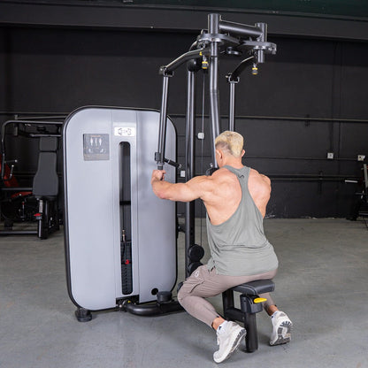 Vogue Pec Deck/Rear Delt - Muscle D Fitness - Adjustable Seat - Pin Selectorized - Chest Back Workout Combo - Grit Grind Strength