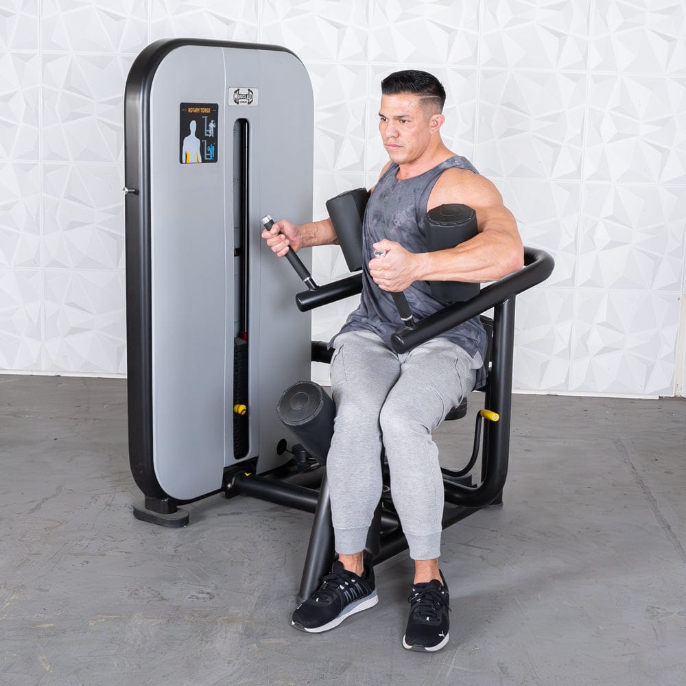 Vogue Rotary Torso - Muscle D Fitness - AdjustableSeat - Pin Selectorized - Grit Grind Strength