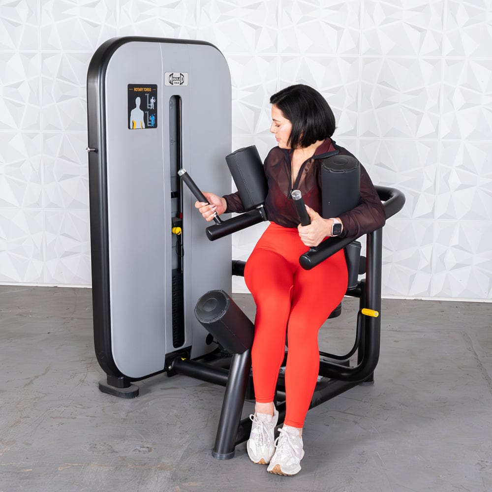 Vogue Rotary Torso - Muscle D Fitness - AdjustableSeat - Pin Selectorized - Grit Grind Strength