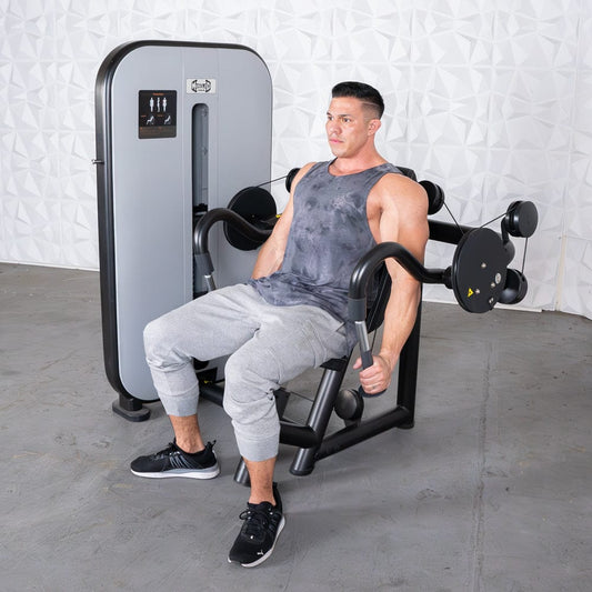 Vogue Triceps Extension - Muscle D Fitness - Pin Selectorized - Adjustable Seat - Arm Workout - Grit Grind Strength