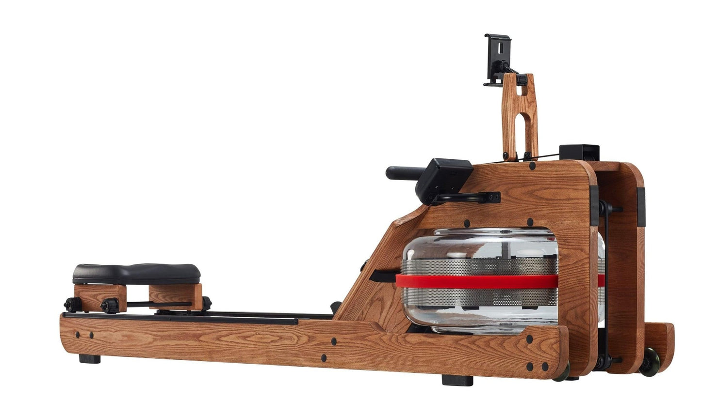 Water Rower - Muscle D Fitness - Wooden Seated Adjustable Water Rower - Grit Grind Strength