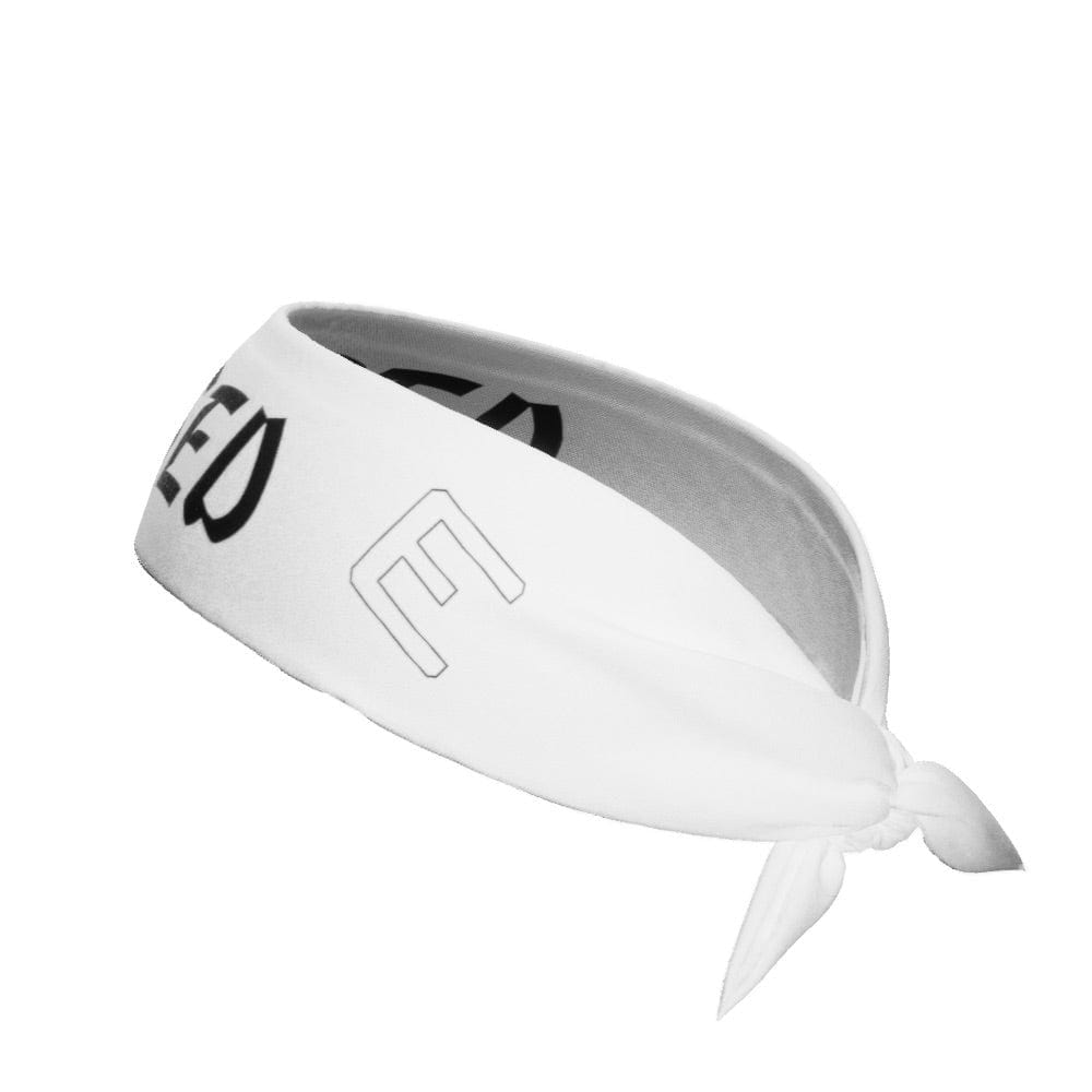 White BLESSED Tie Headband - Grit Grind Strength