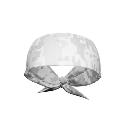 White Digi Camo Tie Headband - Grit Grind Strength