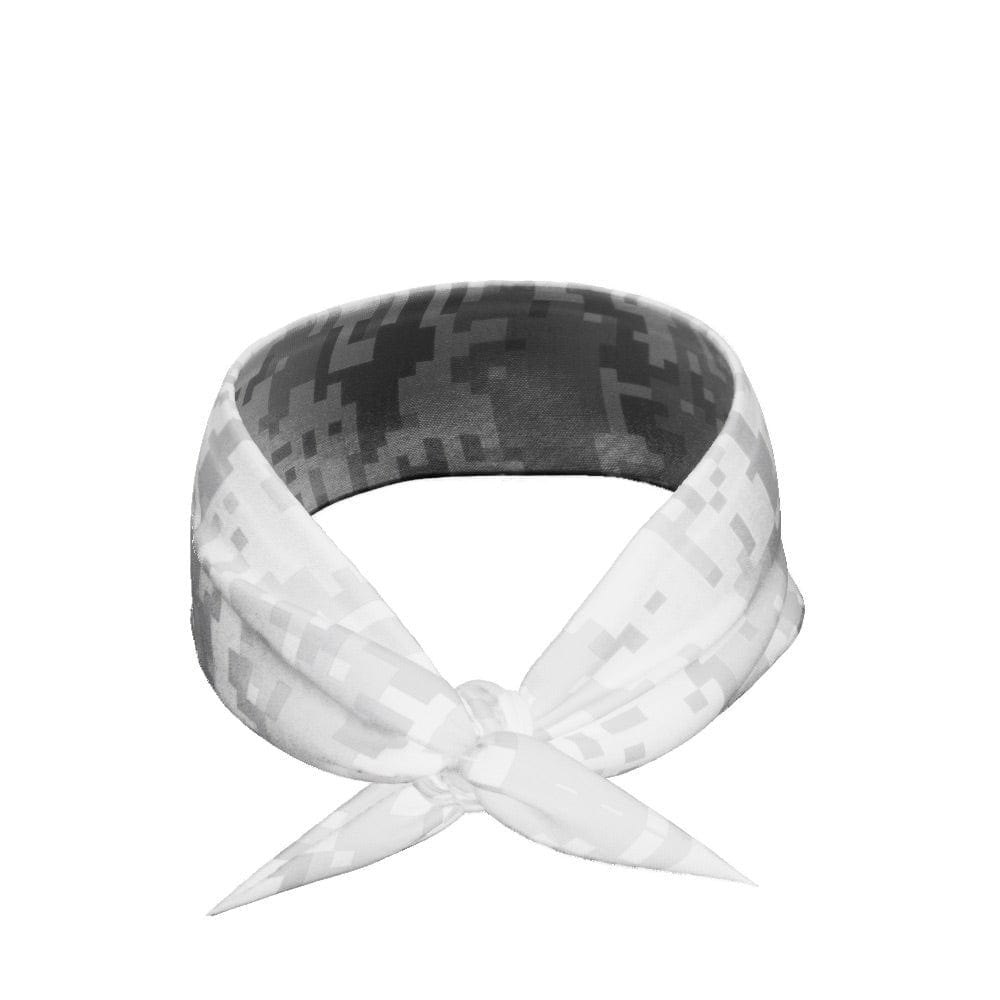 White Digi Camo Tie Headband - Grit Grind Strength