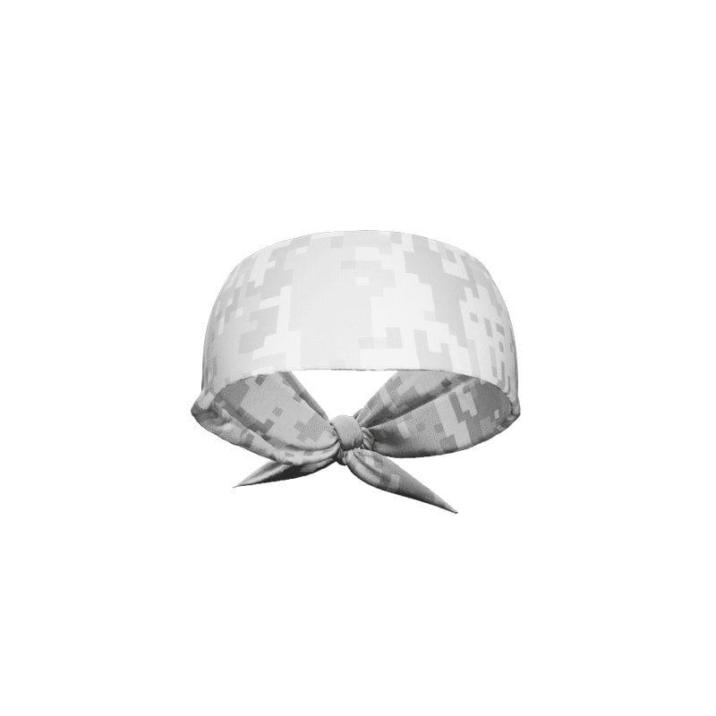 White Digi Camo Tie Headband - Grit Grind Strength