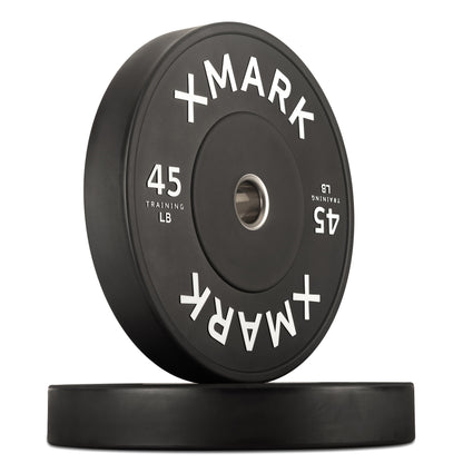 XMARK 45 lb Pair Commercial Black Bumper Plates (LB)