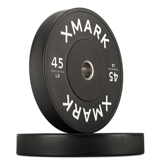 XMARK 45 lb Pair Commercial Black Bumper Plates (LB)