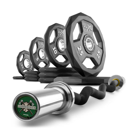 XMARK Weight Sets & Bundles LUMBERJACK / 115lb Set Black Diamond® Olympic Weight Plates and Curl Barbell Sets