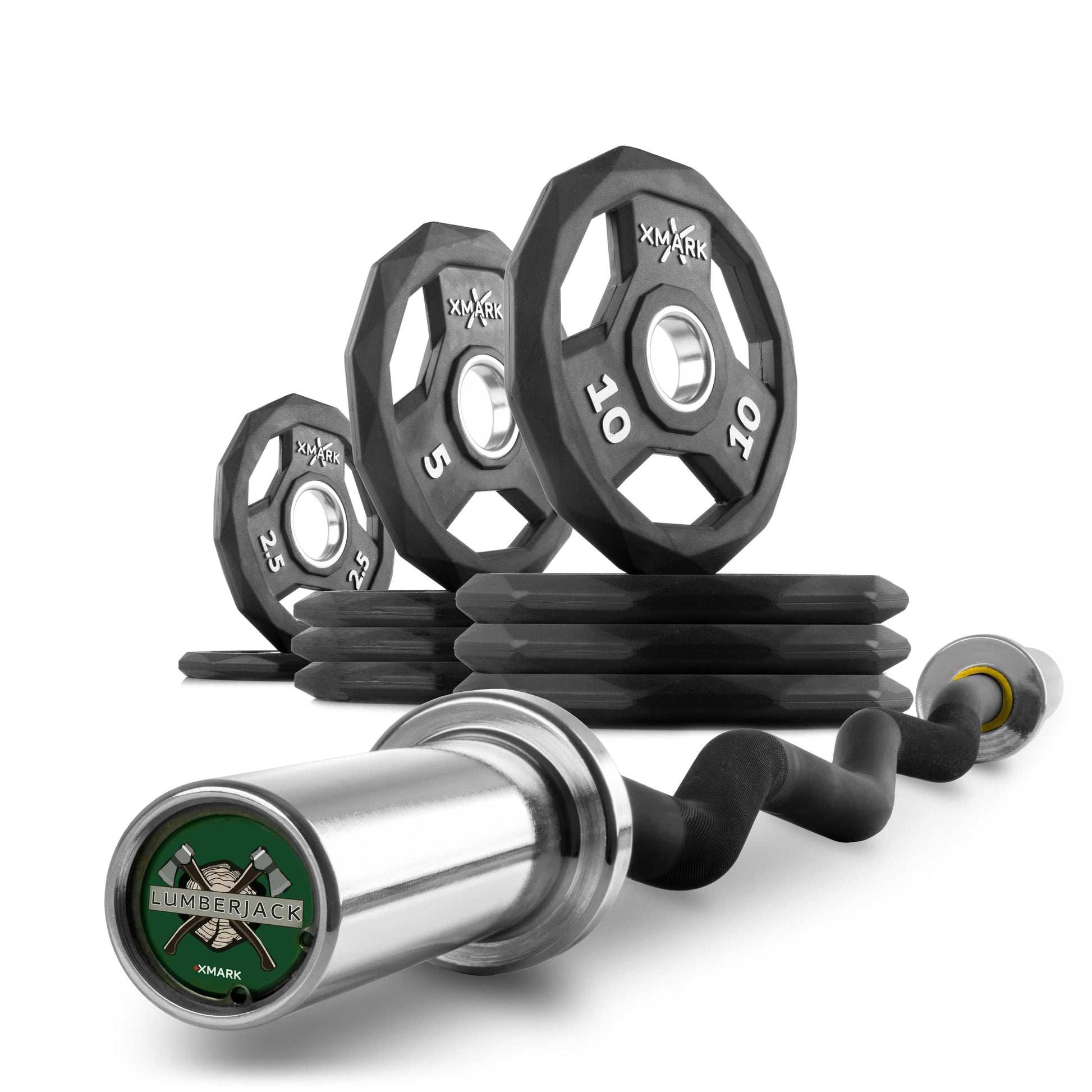 XMARK Weight Sets & Bundles LUMBERJACK / 65lb Set Black Diamond® Olympic Weight Plates and Curl Barbell Sets