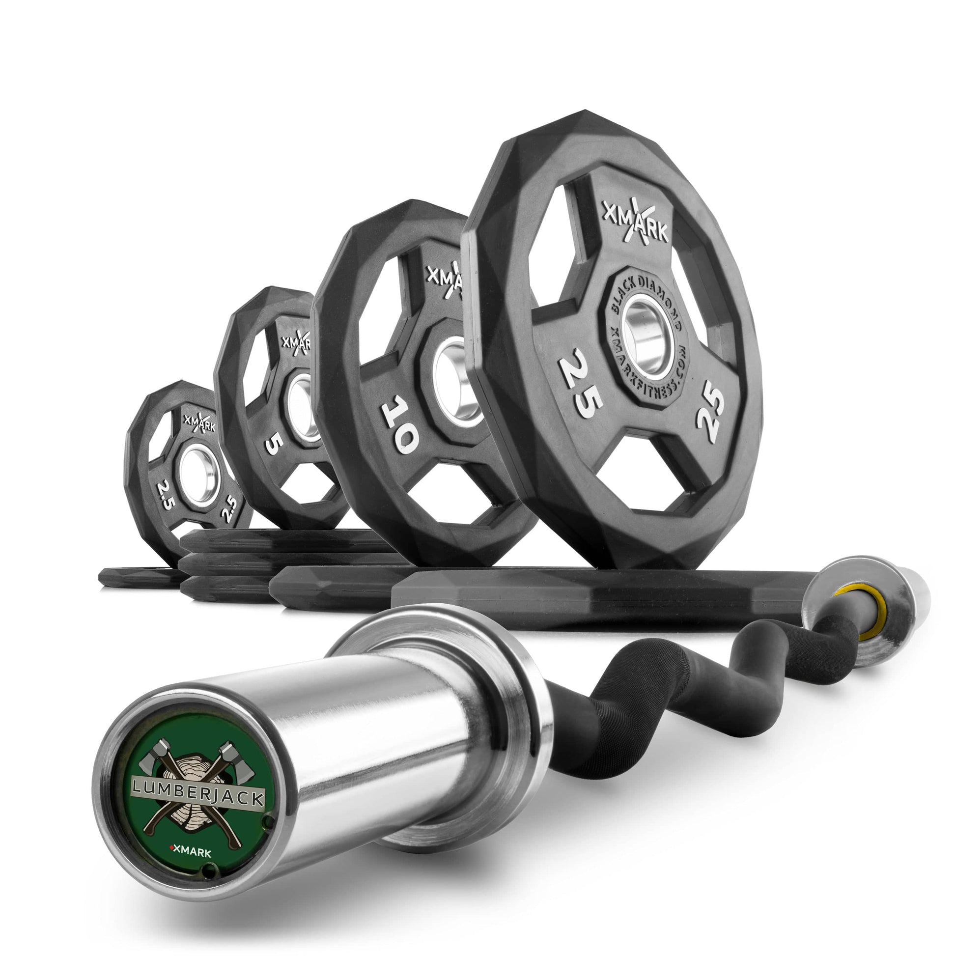 XMARK Weight Sets & Bundles LUMBERJACK / 95lb Set Black Diamond® Olympic Weight Plates and Curl Barbell Sets