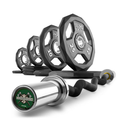 XMARK Weight Sets & Bundles LUMBERJACK / 95lb Set Black Diamond® Olympic Weight Plates and Curl Barbell Sets