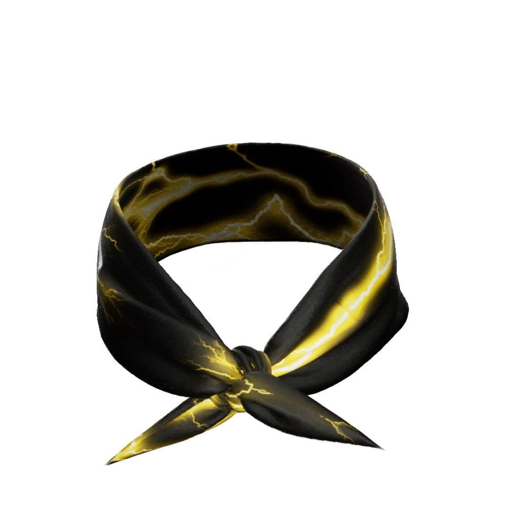 Yellow Lightning Tie Headband - Grit Grind Strength