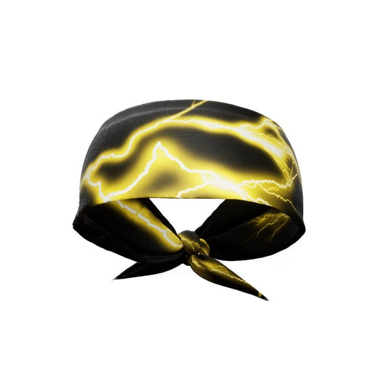 Yellow Lightning Tie Headband - Grit Grind Strength