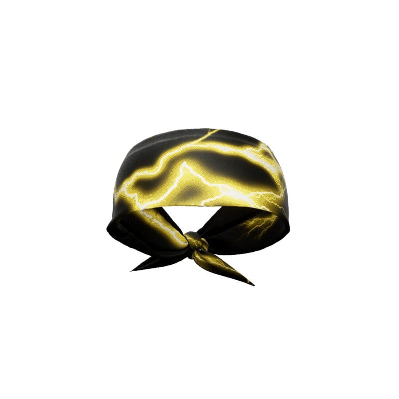 Yellow Lightning Tie Headband - Grit Grind Strength