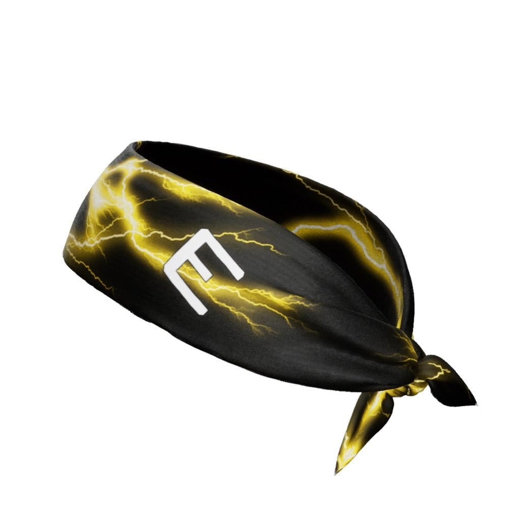 Yellow Lightning Tie Headband - Grit Grind Strength